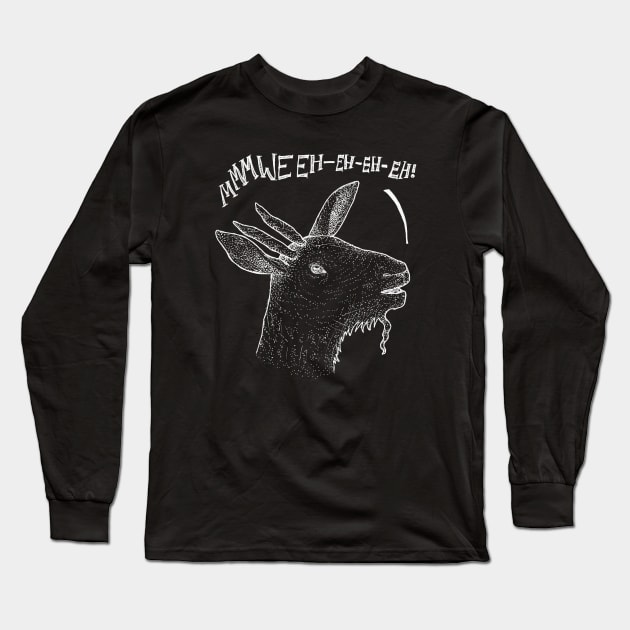 Ghost Goat - chalkboard style, spooky, funny stuff Long Sleeve T-Shirt by Inspirational Koi Fish